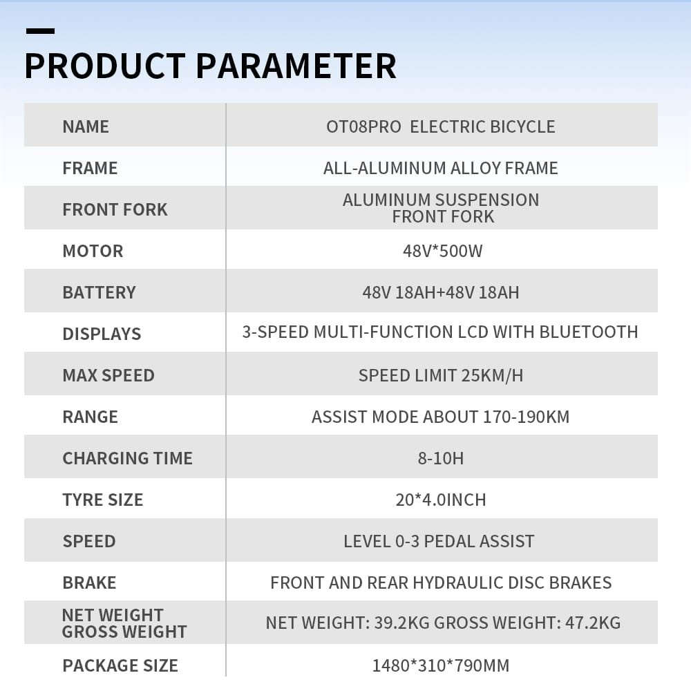 OT08 Pro Full Suspension EBike