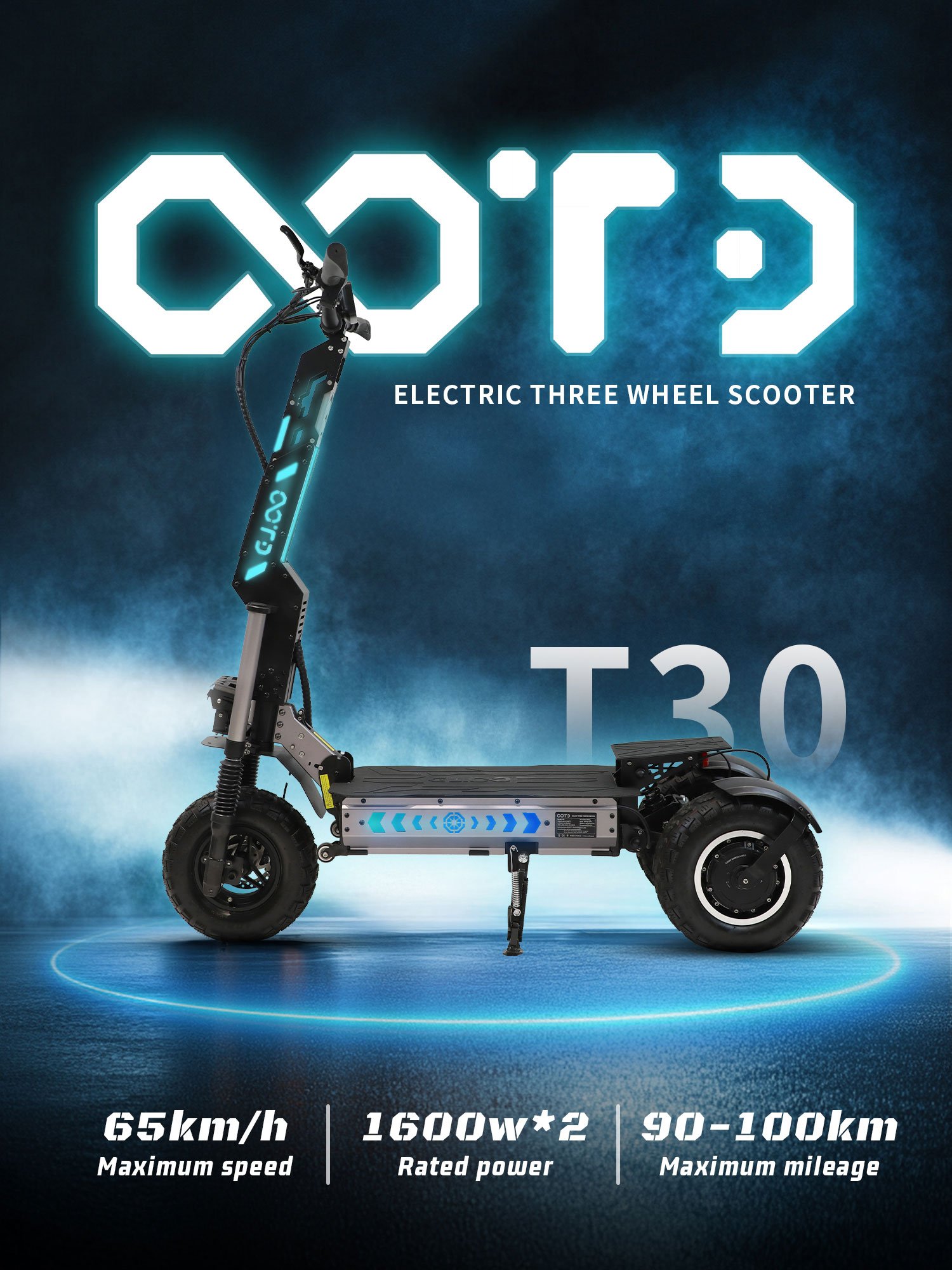1600W Electric Scooter 65km/h T30