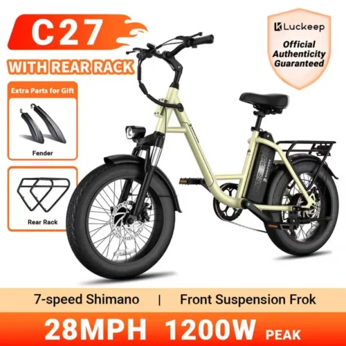 20'' ebike C27 for Adults 1200W Peak 28MPH 624WH Battery