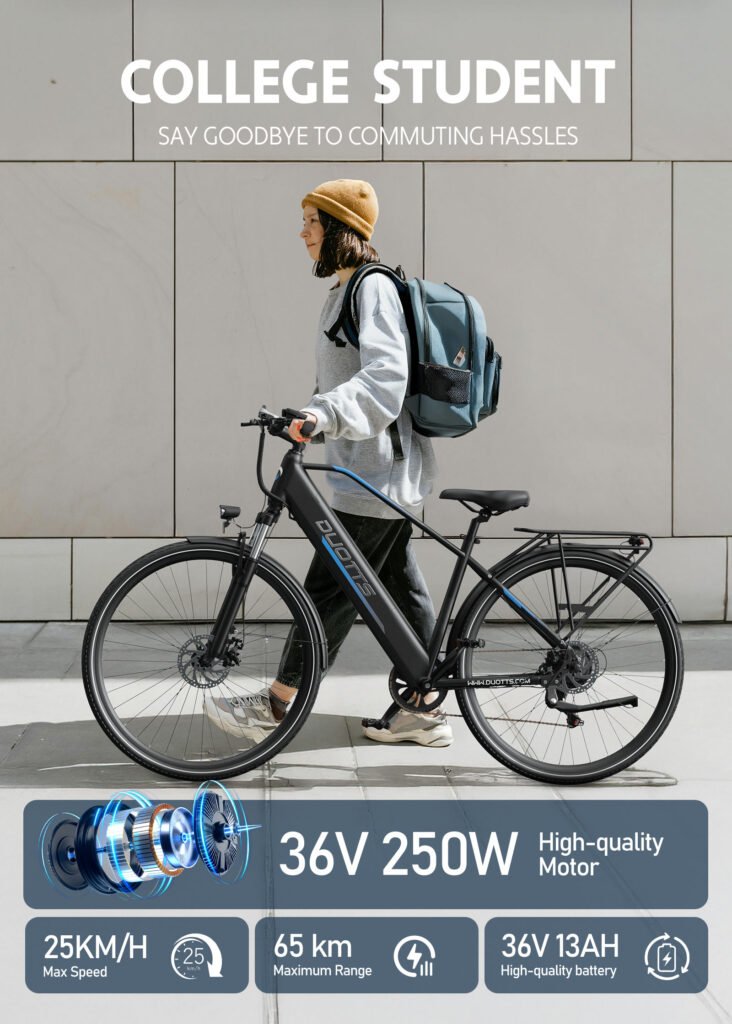 c29 lite 700cc electric bike with 65km range 250w motor & shimano 7 speed