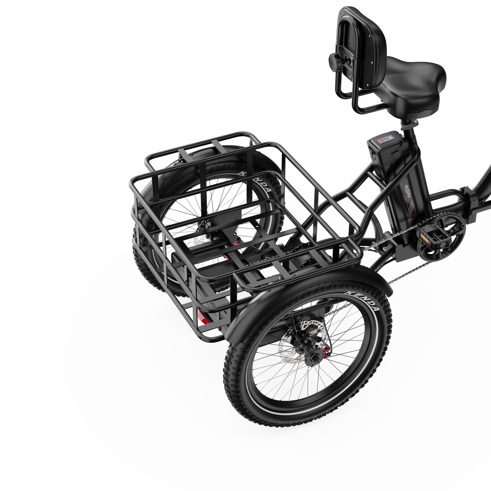electric tricycle 500w motor foldable design large grocery basket 40km range