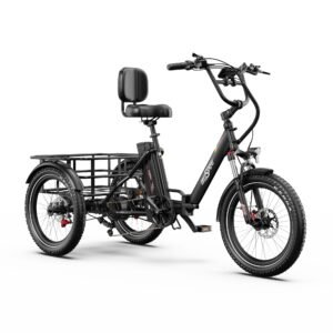 electric tricycle 500w motor foldable design large grocery basket 40km range