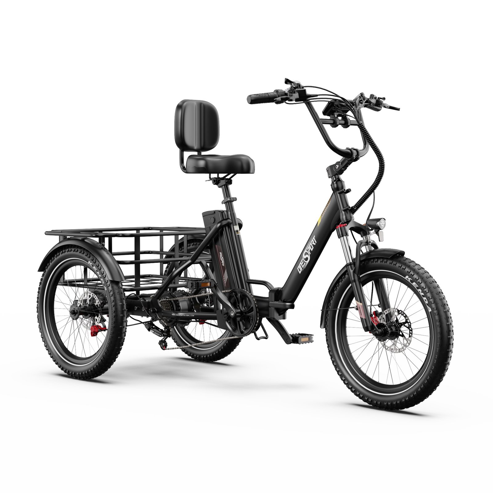 electric tricycle 500w motor foldable design large grocery basket 40km range