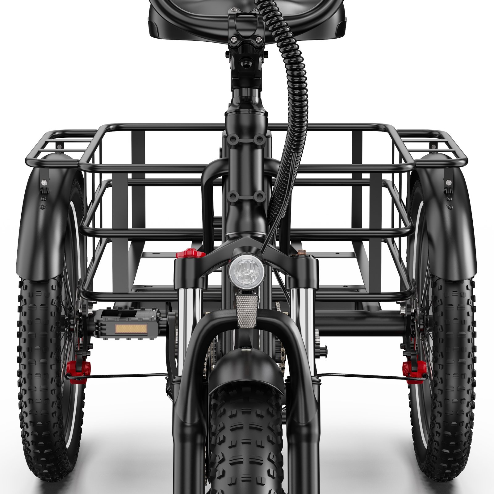 electric tricycle 500w motor foldable design large grocery basket 40km range
