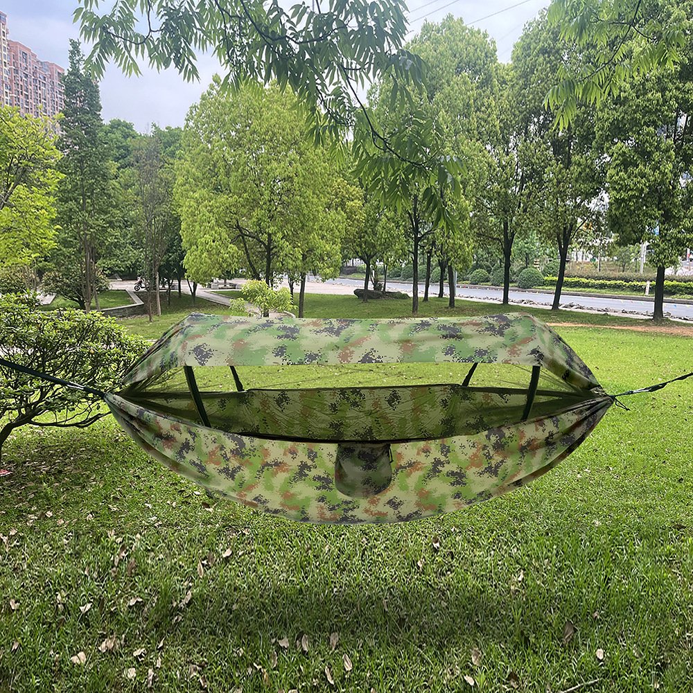 outdoor two person anti tip automatic quick open hammock with mosquito net
