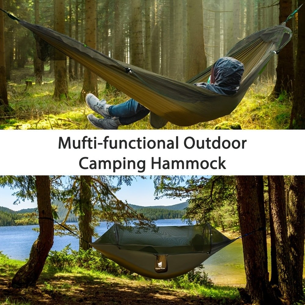 outdoor two person anti tip automatic quick open hammock with mosquito net