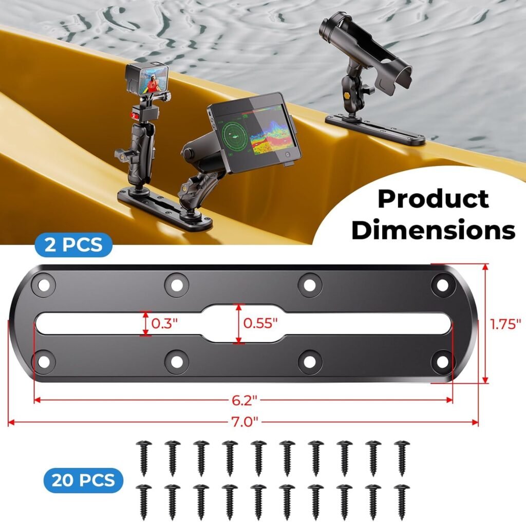 fishing kayak expansion slide rail screw fixed