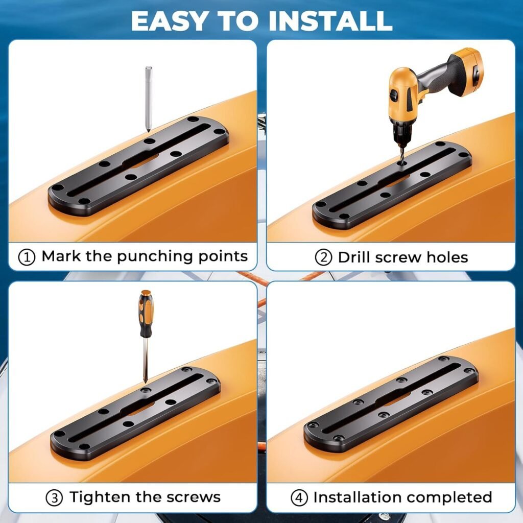 fishing kayak expansion slide rail screw fixed